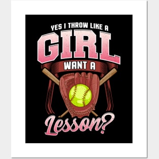 Yes I Throw Like a Girl Want a Lesson? Softball Posters and Art